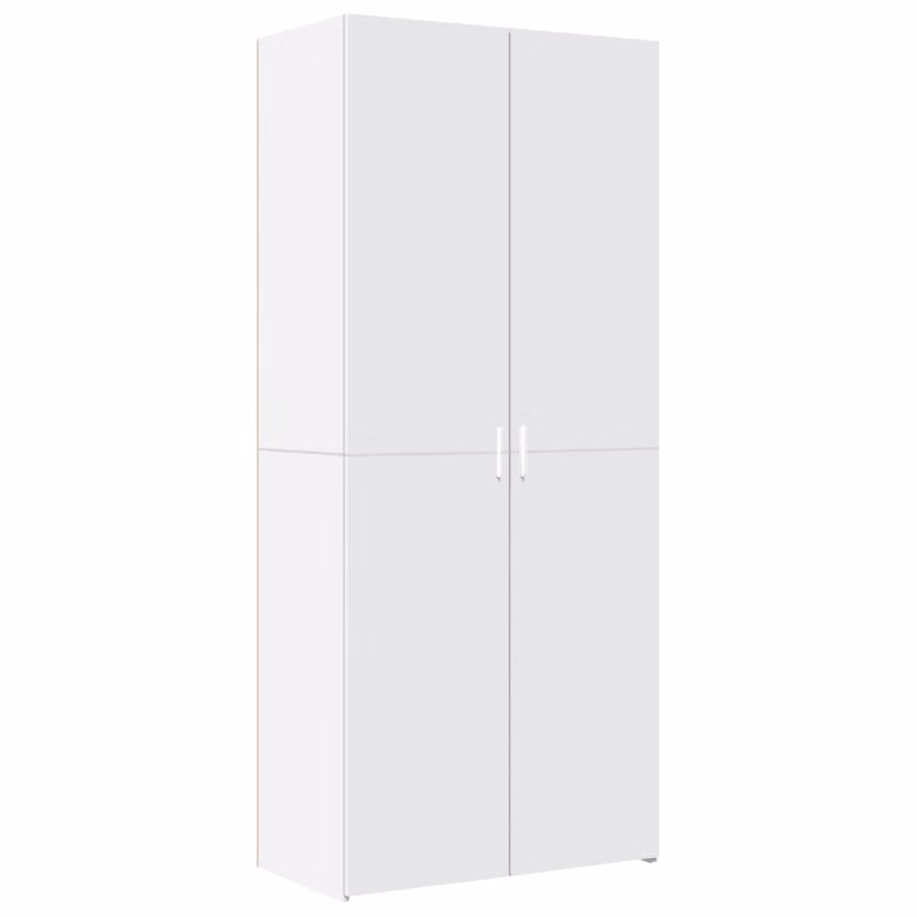 Credenza Bianca 80x42,5x185 cm in Legno Ingegnerizzato