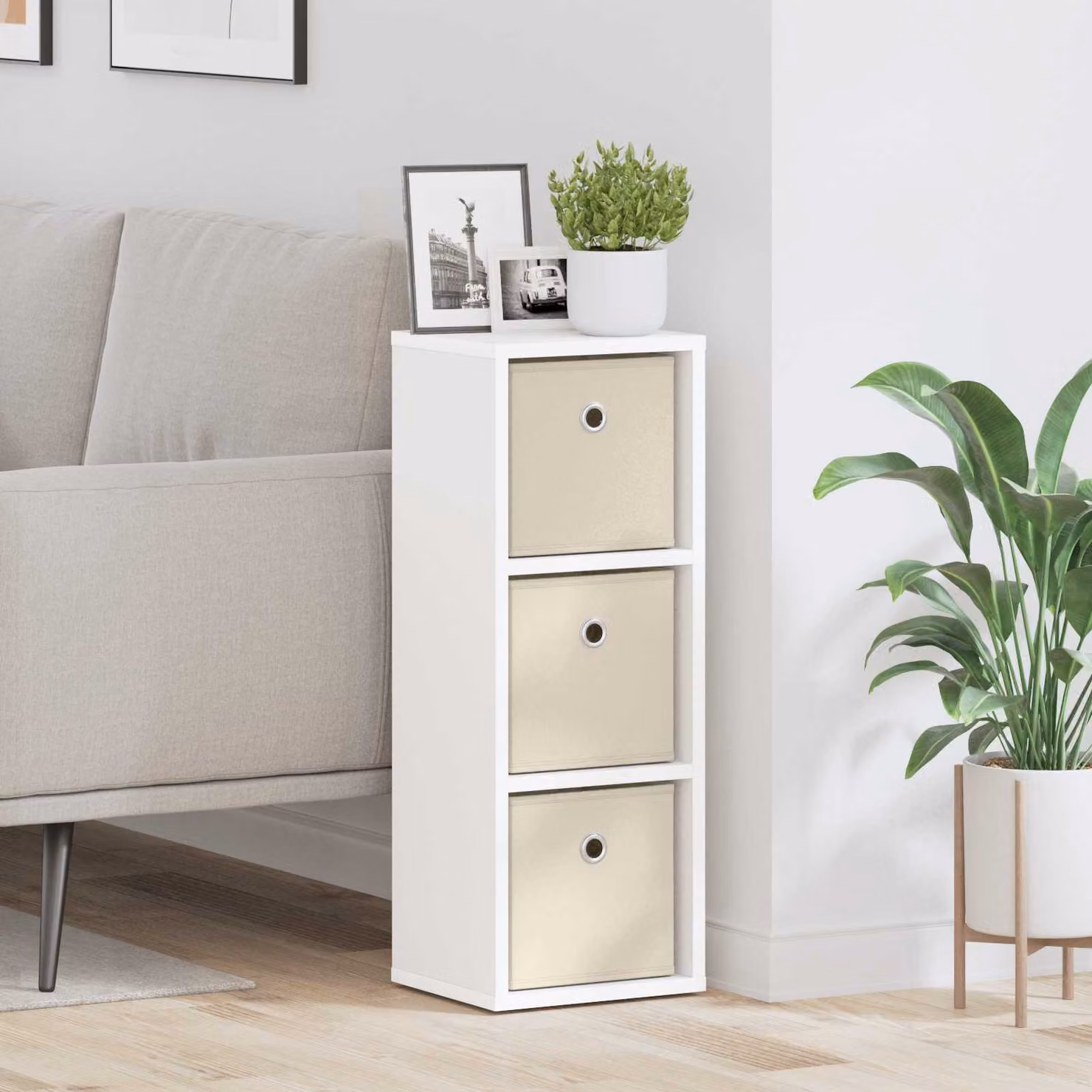 Credenza con cassetto vidaXL Bianca in stile minimalista L: 25,5 cm, P: 22 cm, H: 69,5 cm