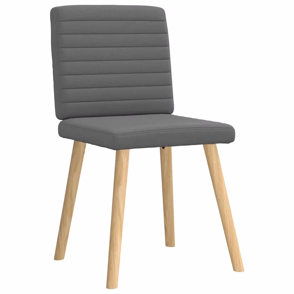 Set di 4 sedie da pranzo vidaXL in tessuto grigio con struttura in legno e metallo per cucina e soggiorno – 2