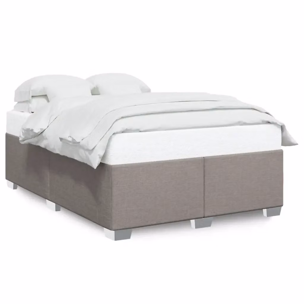 vidaXL Giroletto senza Materasso in Tessuto Tortora L/P/H: 140 x 190 cm – 2