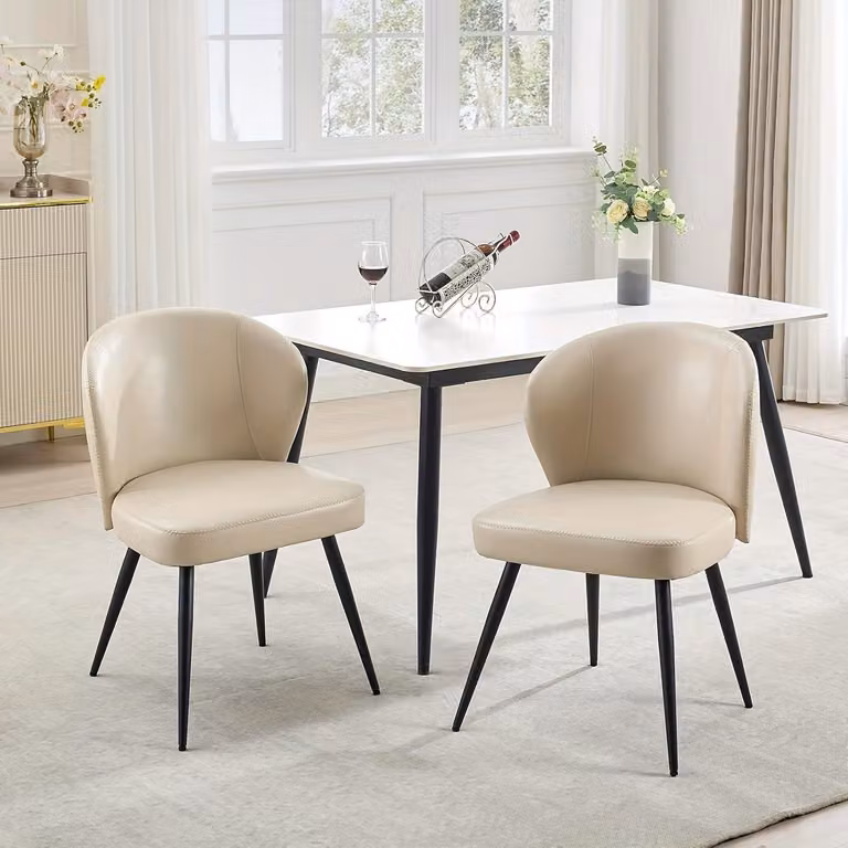Sedia da pranzo - Sedia - Sedia a conchiglia - Sedia da soggiorno - Sedia da ufficio - Set da 6 - Ecopelle moderna