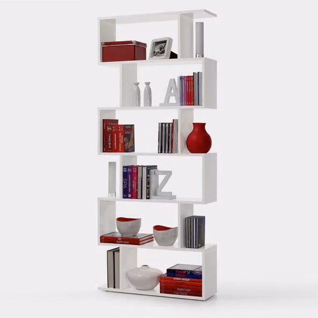 Libreria moderna IPERBRIKO bianca in MDF per ufficio o salotto L: 80 cm, P: 25 cm, H: 192 cm