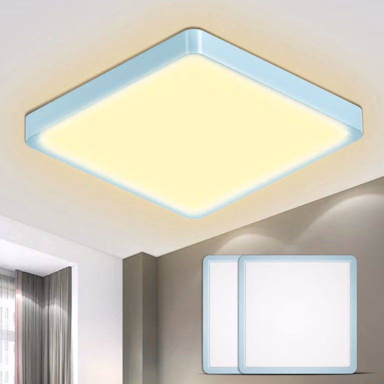 Lampada da soffitto LED LQWELL®, lampada da soffitto, grado di protezione IP44, impermeabile, ideale per il bagno, forma quadrata, design piatto, 18W, 3000K, 1600LM, moderna e minimalista, sottile, adatta per soggiorno, bagno, camera da letto, cucina, cor