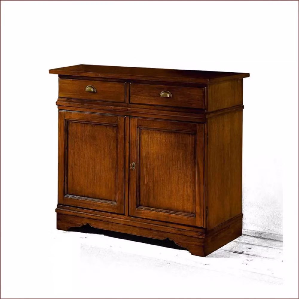 Madia credenza Mobili 2G in legno di tiglio con 2 ante, colore marrone, L: 105 cm, P: 52 cm, H: 94 cm – 3