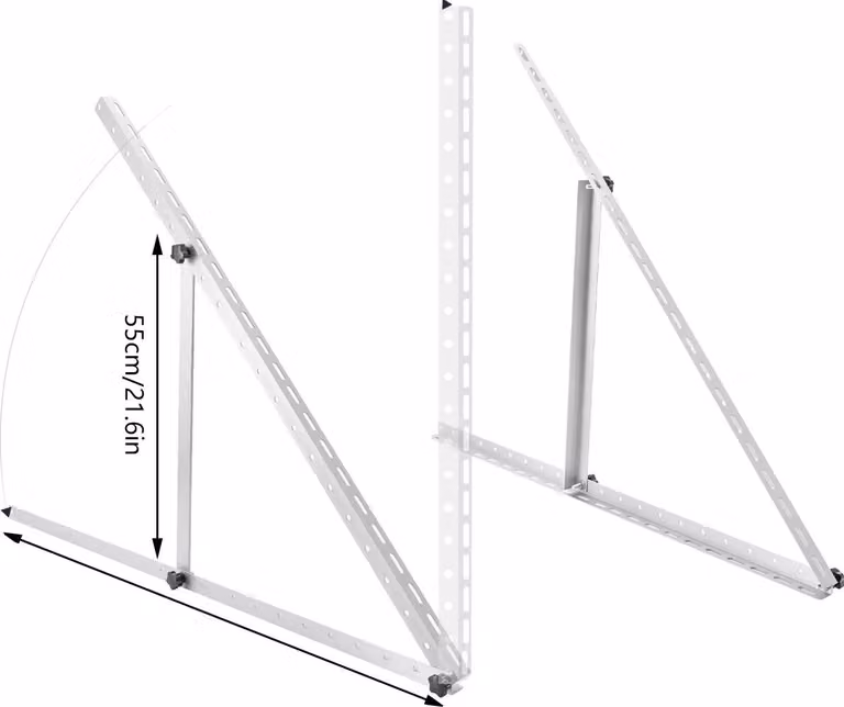 Supporto per pannelli solari, regolabile da 0 a 90°, lega di alluminio resistente, argento