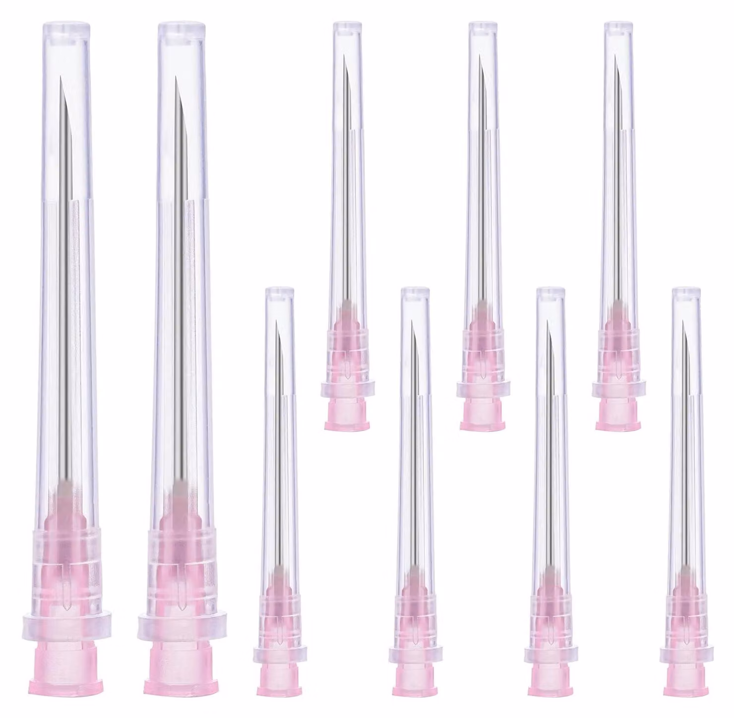 100 tubi di scarico in acciaio inossidabile da 18G con coperchio