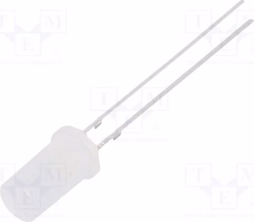2 LED, 750÷900 mcd, bianco freddo, 5 mm, 20 mA, bipolari, angolo di emissione 180°, 2,7÷3,4 V, modello OSWWD25TK2A, diodi LED