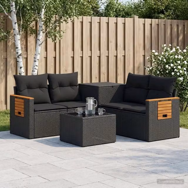Set di divani 6 pz Nero 55 x 55 x 37 cm 3447652