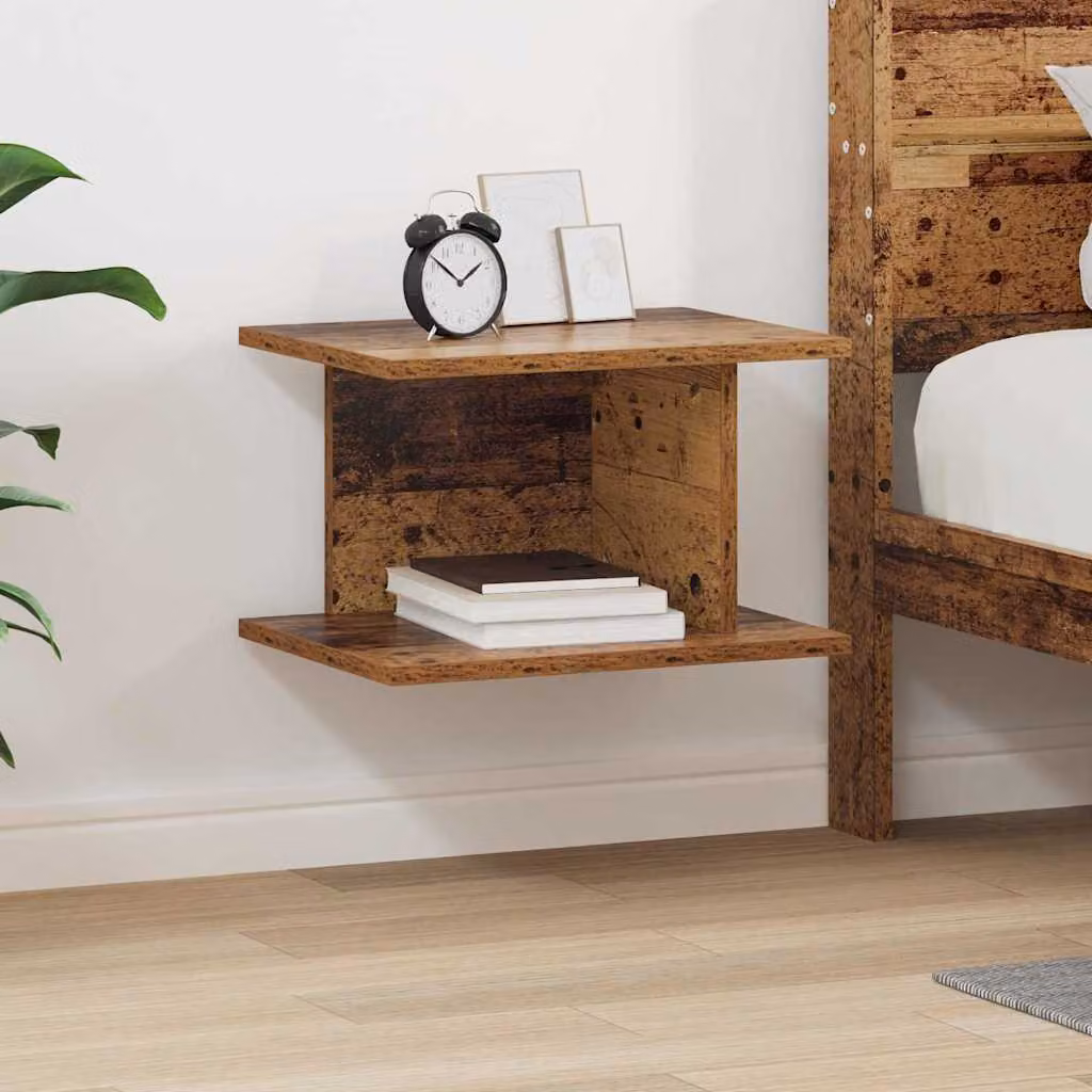 Comodino vidaXL in legno vecchio marrone, stile moderno, L 40 cm x P 30 cm x H 25 cm