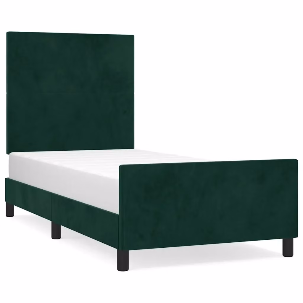 Giroletto vidaXL in Velluto Verde Scuro con Doghe in Legno L/P/H: 100 x 200 x 128 cm – 2