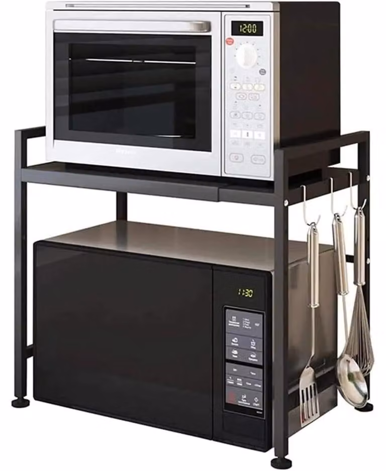 Elzusha - Ripiano estraibile per microonde con organizer