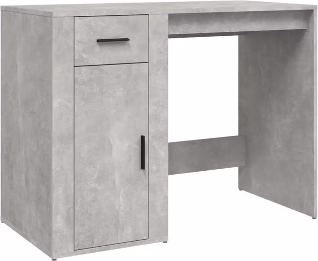 Scrivania moderna per ufficio in legno grigio L: 100 cm, P: 49 cm, H: 75 cm – 1