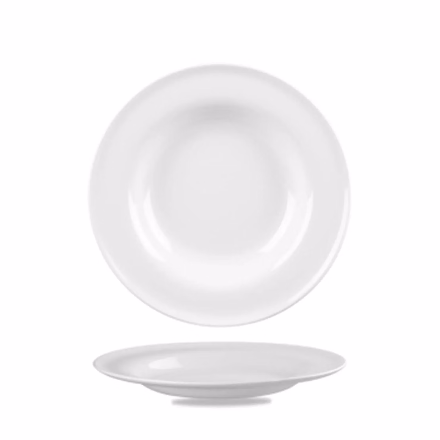 Piatto fondo bianco in porcellana linea Contempo, diam. 23cm, 12 pezzi