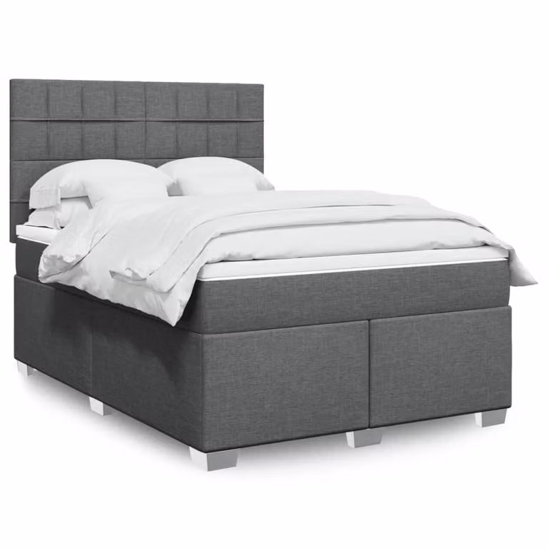 Maison Exclusive - Letto boxspring con materasso grigio scuro 140x190 cm Tessuto