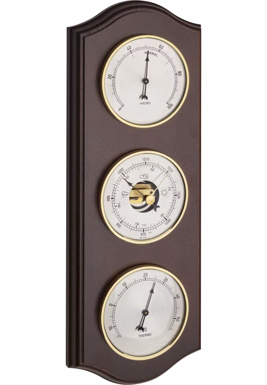 TFA - Stazione meteorologica analogica in legno massiccio - 20.1076.03.B - Noce