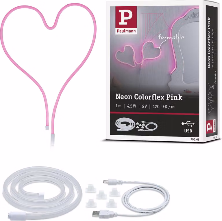 Paulmann Striscia LED USB Neon Colorflex, colore rosa