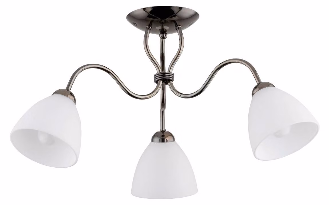 Lampada da soffitto ARIEL cromata bianco-nera 3xE27x15W in metallo, dimensioni: 31,5x60x60 cm, IP20, Alfa