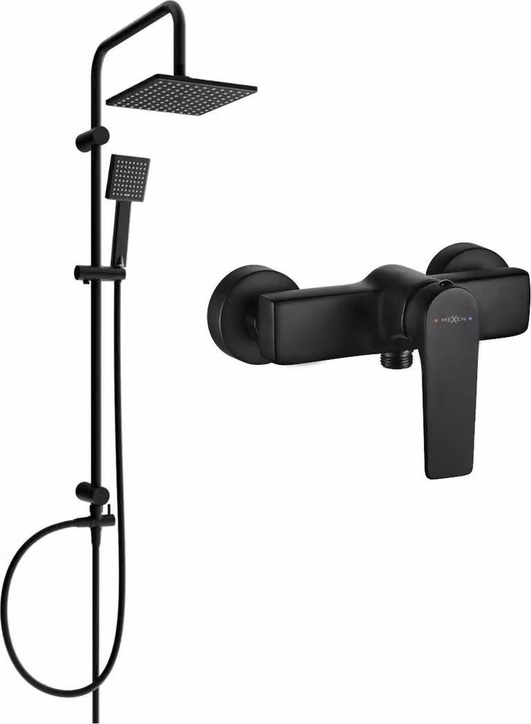 Mexen Tord set doccia a incasso con soffione e miscelatore doccia Lynx, nero - 745940200-70