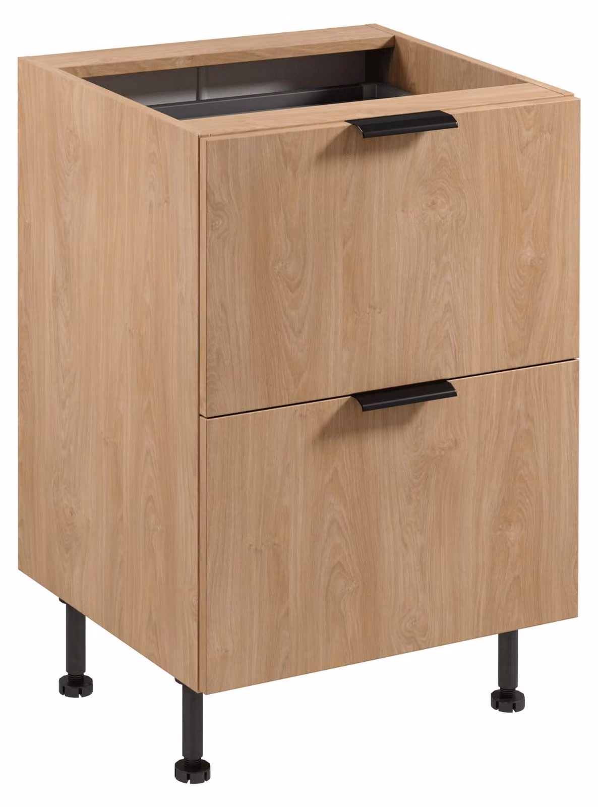 Mobile basso con cassetti SALERNO - larghezza 60 cm, rovere + credenza in omaggio