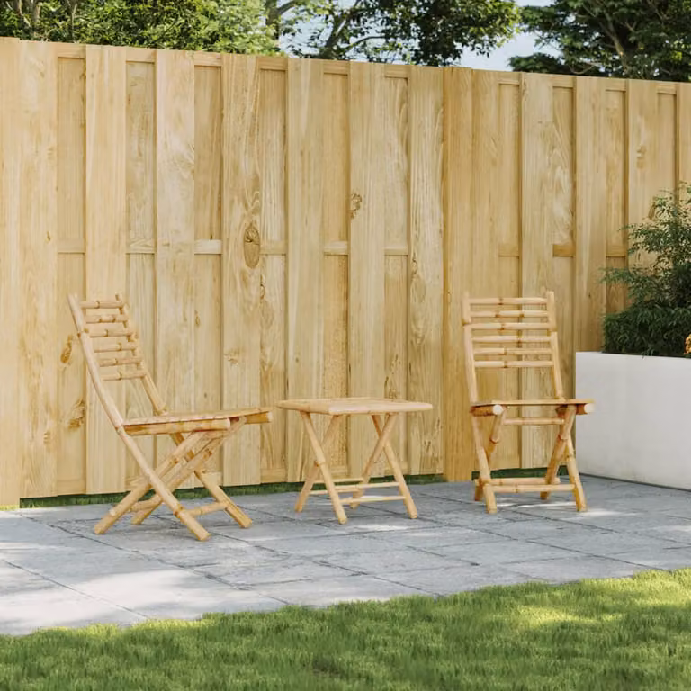 Set di 2 sedie pieghevoli vidaXL in bambù marrone per giardino e terrazza L/P/H: 43 x 45,5 x 88 cm