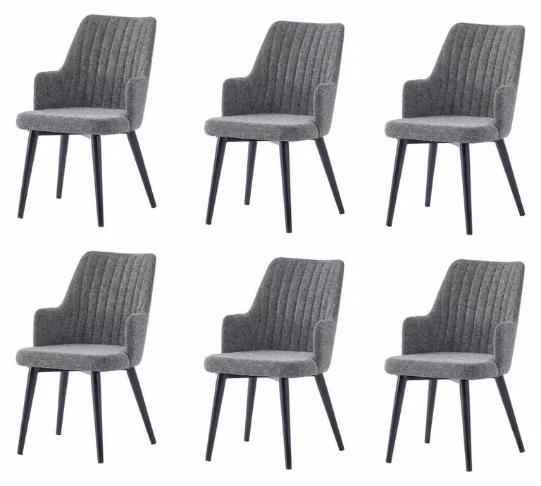 Set di 6 sedie Grigio Comode Moderne Eleganti Morbide Classiche