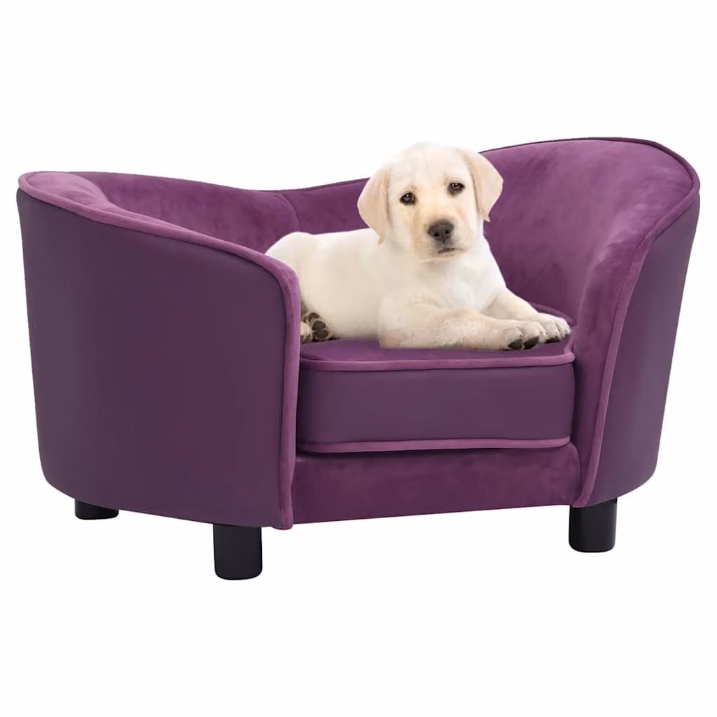 Divano per cani vidaXL in similpelle e velluto, colore rosso/viola, L: 69 cm, P: 49 cm, H: 40 cm
