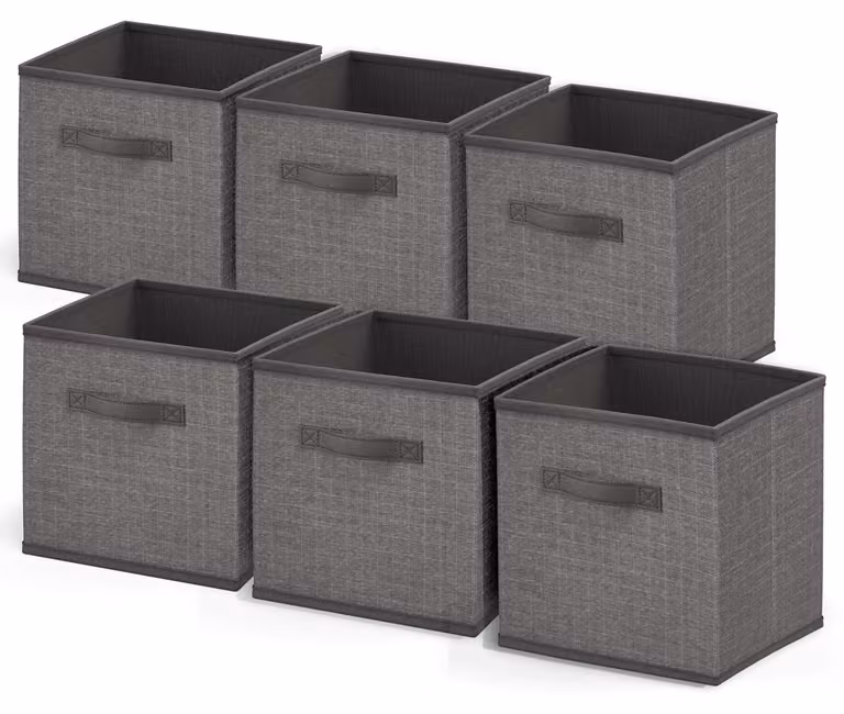 Contenitori pieghevoli, 9 scatole di tessuto a forma di cubo, 28 cm, per armadio