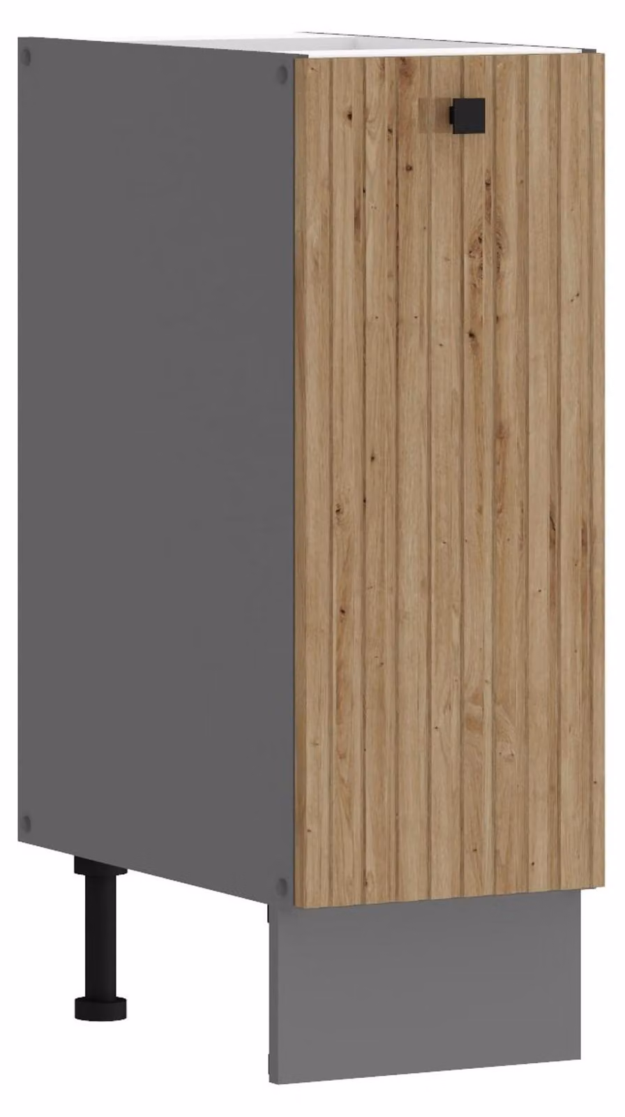 Cucina AVA Artisan: mobile basso da 30 cm con cassetto estraibile, effetto lamelle, linea cucina