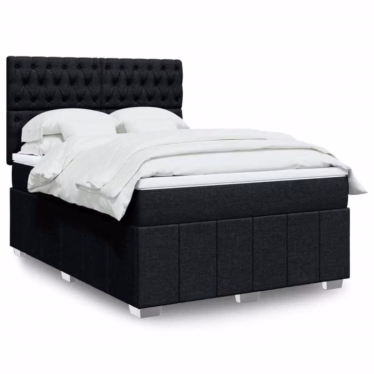 Maison Exclusive - Letto boxspring con materasso nero 140x190 cm Tessuto