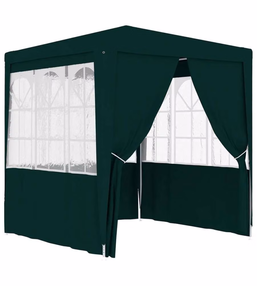 vidaXL Gazebo Professionale Verde con Pareti e Finestre in Acciaio e Plastica L/P: 200 x 200 cm, H: 240 cm – 2