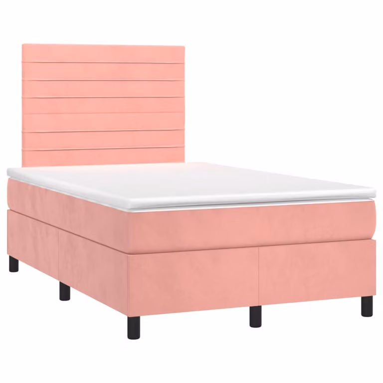 Maison Exclusive - Letto boxspring con materasso Rosa 120x190 cm Velluto