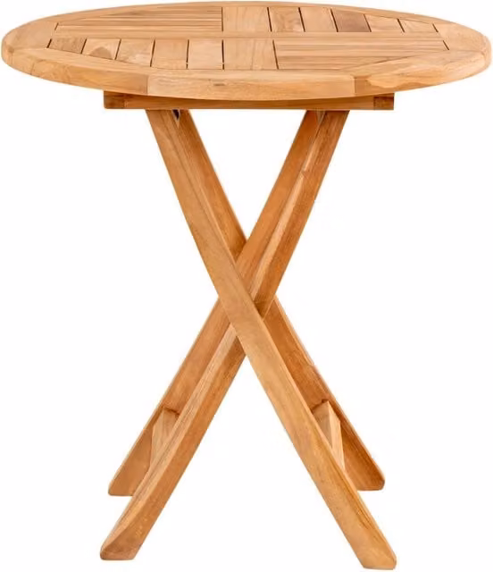 Tavolino da esterno Oviedo in teak naturale o70x75 cm