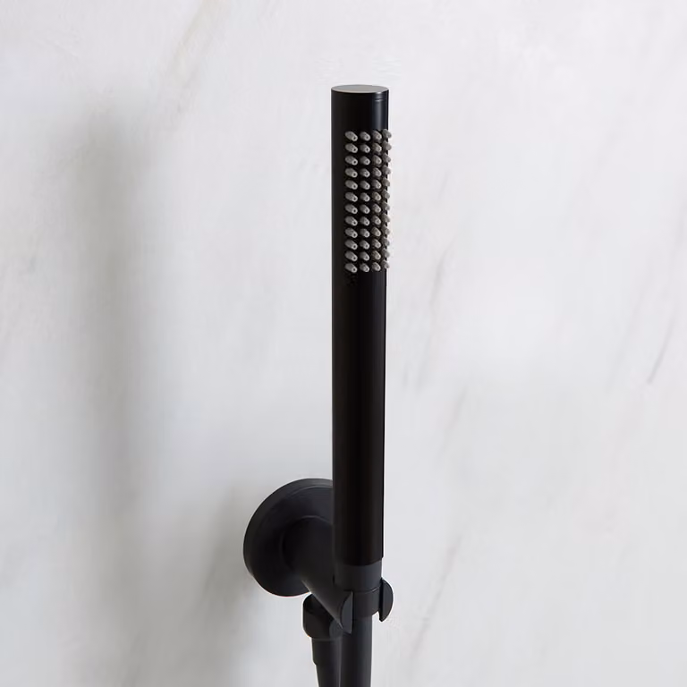 Sistema Termostatico Doccia e Vasca Nero con Soffione Quadrato Incassato da 400mm e Doccetta (2 Vie) - Nox