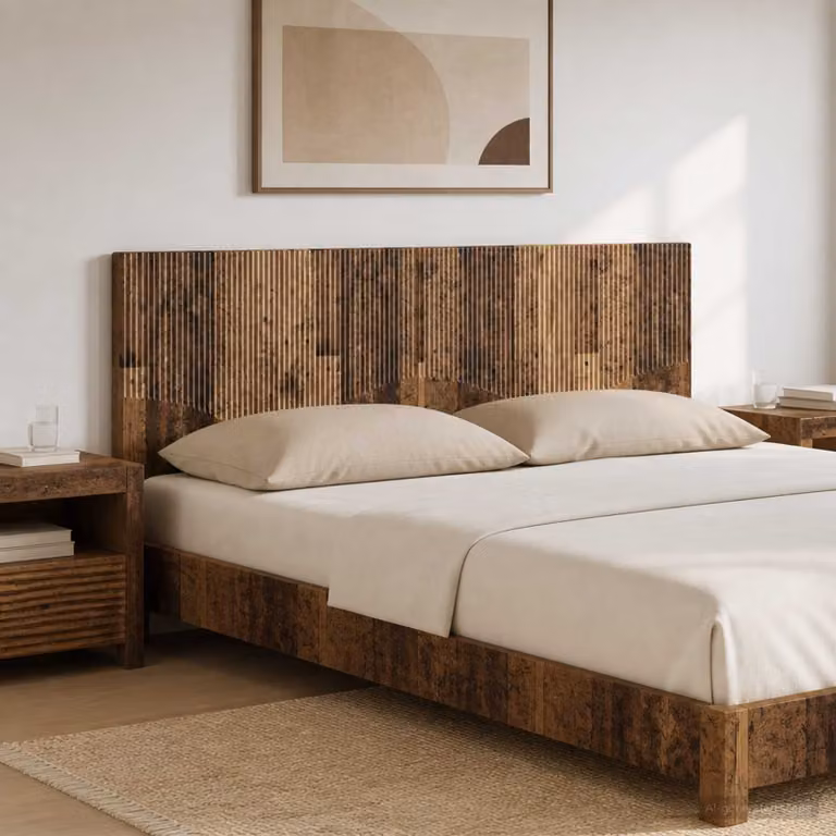 vidaXL Testiera da Muro HOORN in Legno Antico Marrone con Ripiano Integrato L: 180 cm, H: 50 cm, P: 15,56 cm