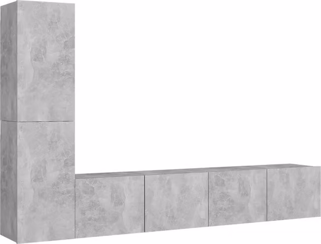 Set di Mobili Porta TV 4 pz | Armadietto TV | Mobile Porta TV Grigio Cemento in Legno Multistrato
