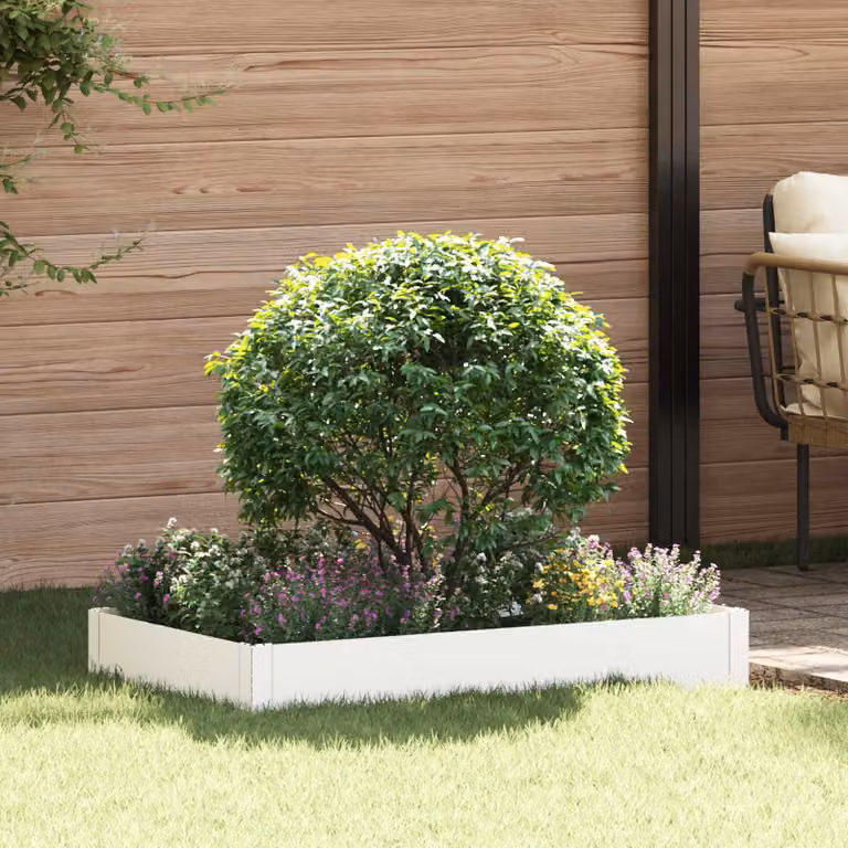 Bordura per prato vidaXL in acciaio bianco L 100 x P 60 x H 20 cm