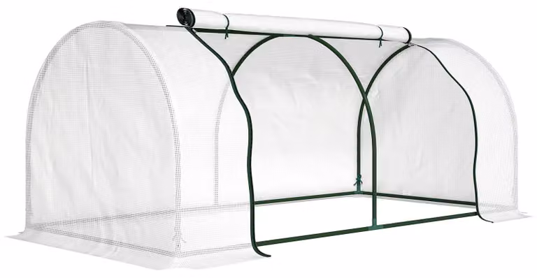 Serra invernale in plastica con telo a rete in polietilene | Colore: Bianco | Dimensioni: 100x200x80 cm