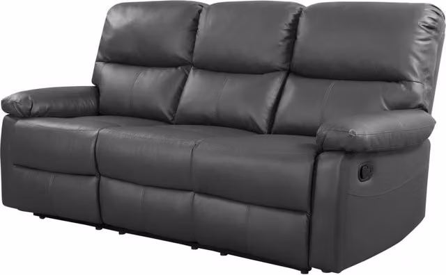 Divano reclinabile "Lincoln" - 197 x 89 x 103 cm - 3 posti - Grigio