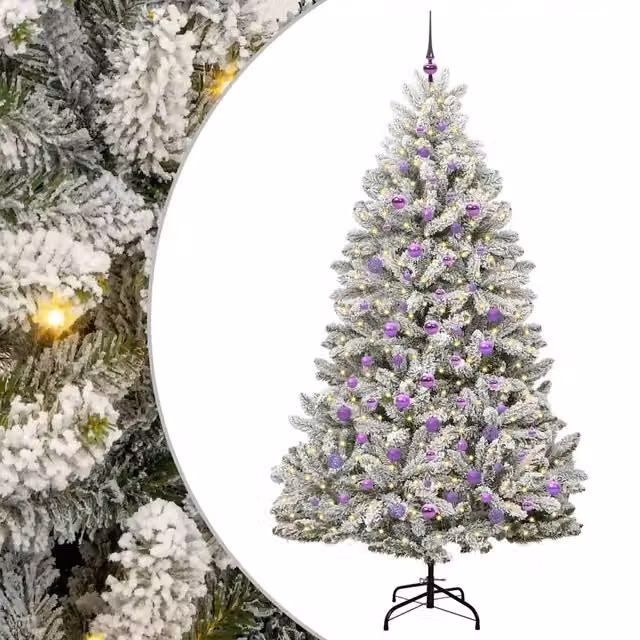 Albero di Natale | Decorazioni natalizie artificiale con 300 LED Verde e Bianco 210 cm