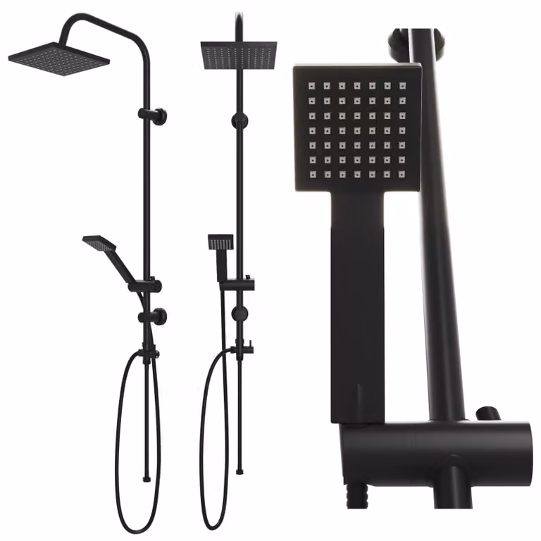 Granitan - Set doccia - Sistema doccia - Nero - Doccia a pioggia - ERIE