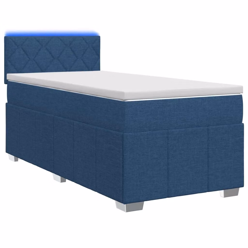 Letto box spring ibrido vidaXL con materasso a molle insacchettate e base a sollevamento, colore blu, L/P/H: 200 x 100 x 76,5 cm – 2