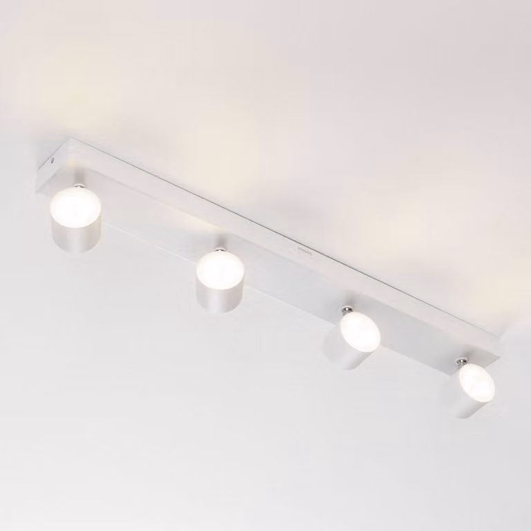 Philips Quadruplo spot LED Star, warmglow, bianco STAR, dimmerabile, Bianco / Opale, Soggiorno / Sala da pranzo, Metallo, Moderno