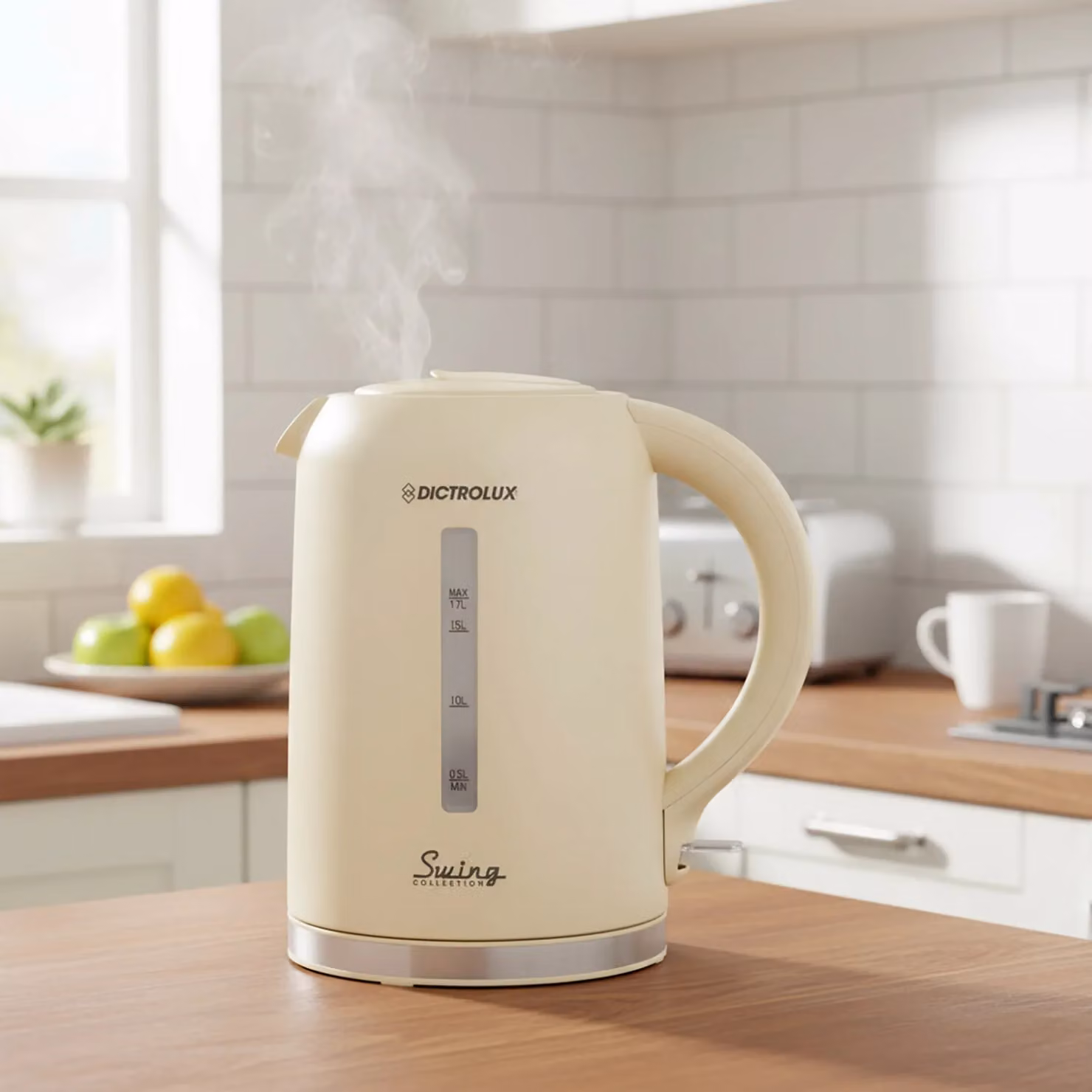 Bollitore Elettrico Dictrolux Swing Collection YG-608 Beige, 1,7 l, 2200 W – 2
