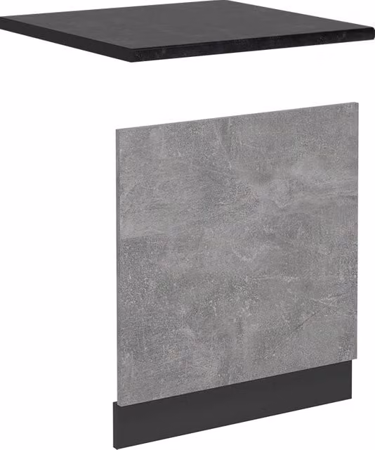 Pannello frontale R-Line Vicco in plastica effetto calcestruzzo colore antracite, Larghezza: 60 cm