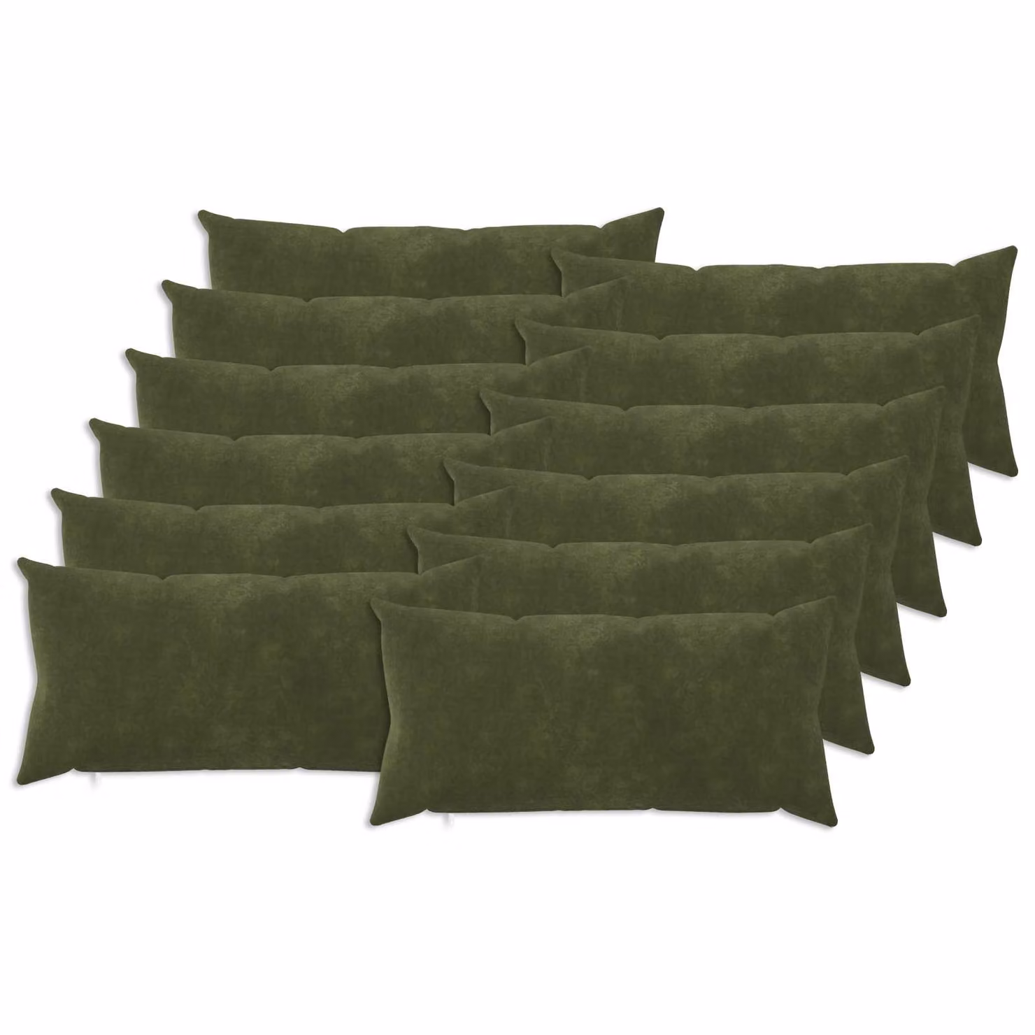 Set di 12 cuscini HEERLEN vidaXL in microfibra verde, lavabili e con rivestimento rimovibile, L/P/H: 40 x 40 x 24 cm
