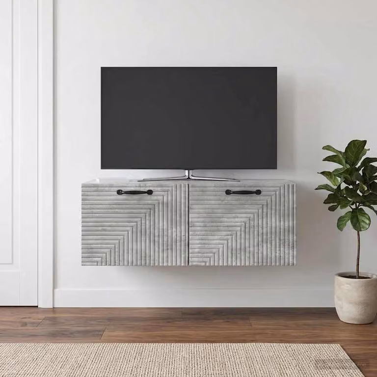 Mobile Porta TV da Muro vidaXL in MDF Grigio, Design Moderno e Geometrico, L 78,5 x P 41 x H 30 cm