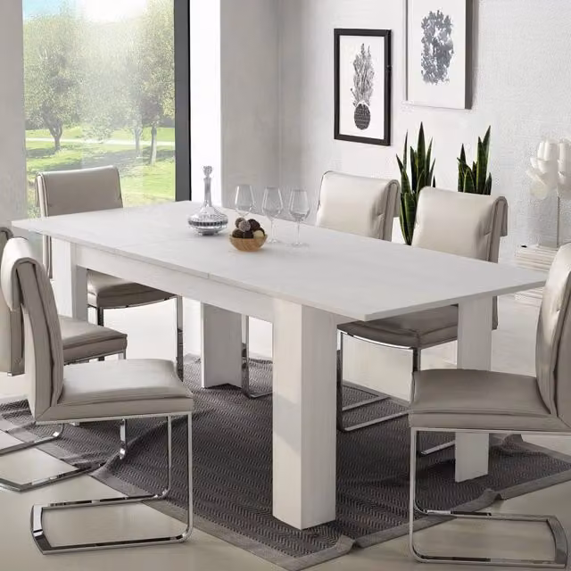 Tavolo allungabile moderno Campora Bianco L 220 cm x P 90 cm x H 75 cm – 1