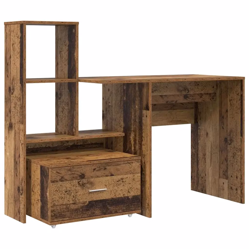 Scrivania moderna vidaXL in legno marrone con piano in MDF laminato L: 131,5 cm, P: 50 cm, H: 75 cm – 2