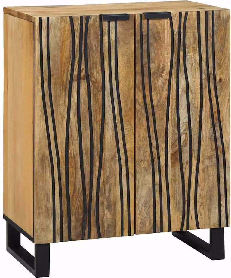 Credenza Naturale 60 x 33,5 x 75 cm Legno di mango massello