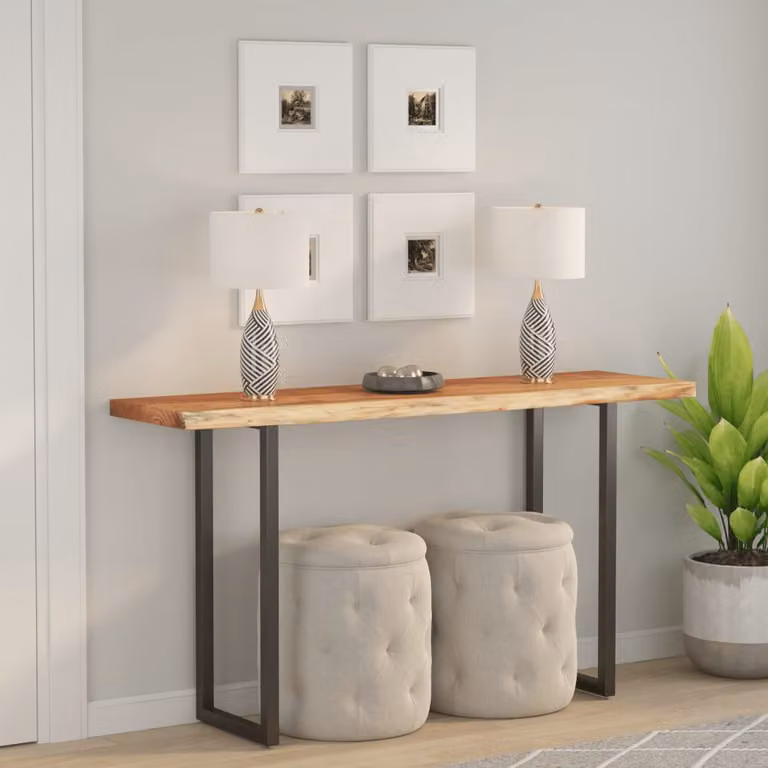 vidaXL Piano Tavolo 140x40x3,8 cm Rettangolare Legno Acacia Bordi Vivi